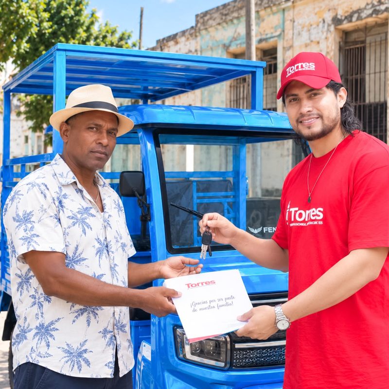 Cliente recibiendo las llaves de su vehículo